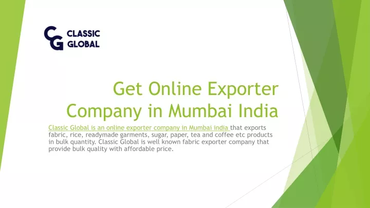 get online exporter company in mumbai india