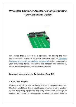 Wholesale Computer Accessories for Customizing Your Computing Device