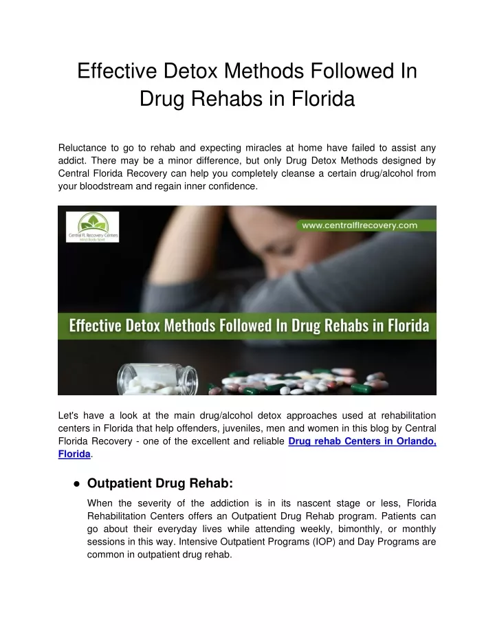 effective detox methods followed in drug rehabs