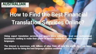 How to Find the Best Financial Translation Services Online