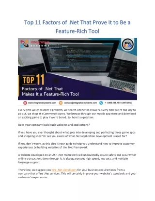 top 11 factors of net that prove