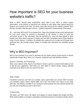 How seo in important for your business website's traffic_
