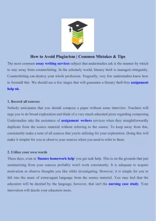 how to avoid plagiarism common mistakes tips