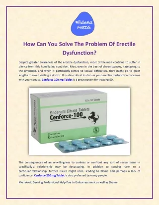 how can you solve the problem of erectile