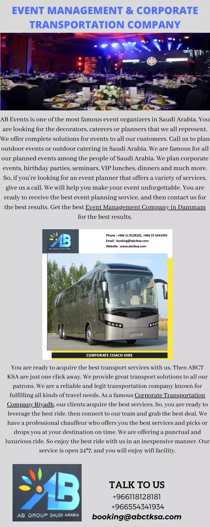 event management corporate transportation company