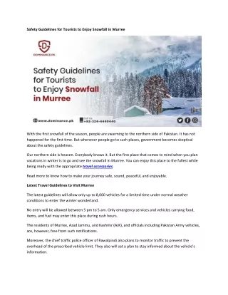 safety guidelines for tourists to enjoy snowfall