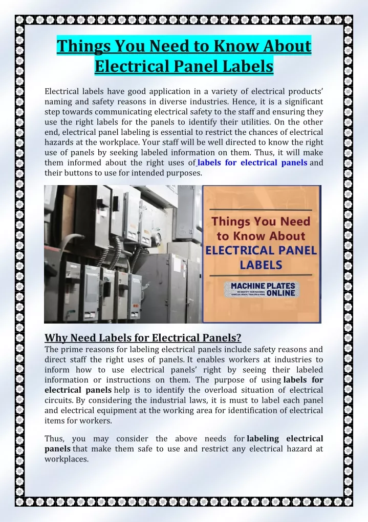 things you need to know about electrical panel
