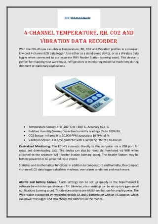 4 channel temperature rh co2 and vibration data