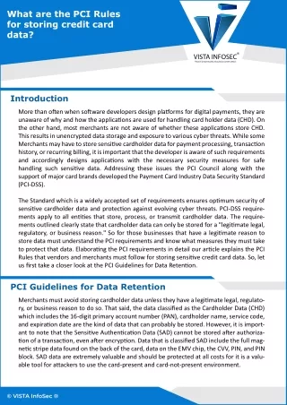 What are the PCI Rules for storing credit card data