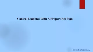 Control Diabetes With A Proper Diet Plan
