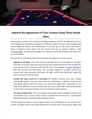 improve the appearance of your caravan using