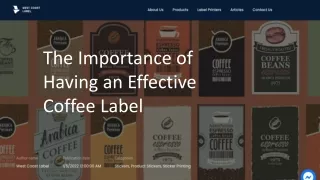 The Importance of Having an Effective Coffee Label