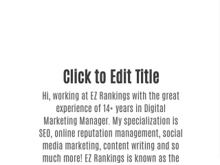 click to edit title hi working at ez rankings