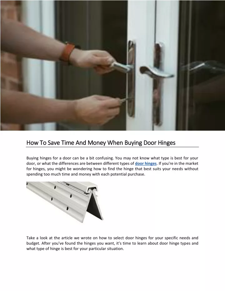 how to save time and money when buying door