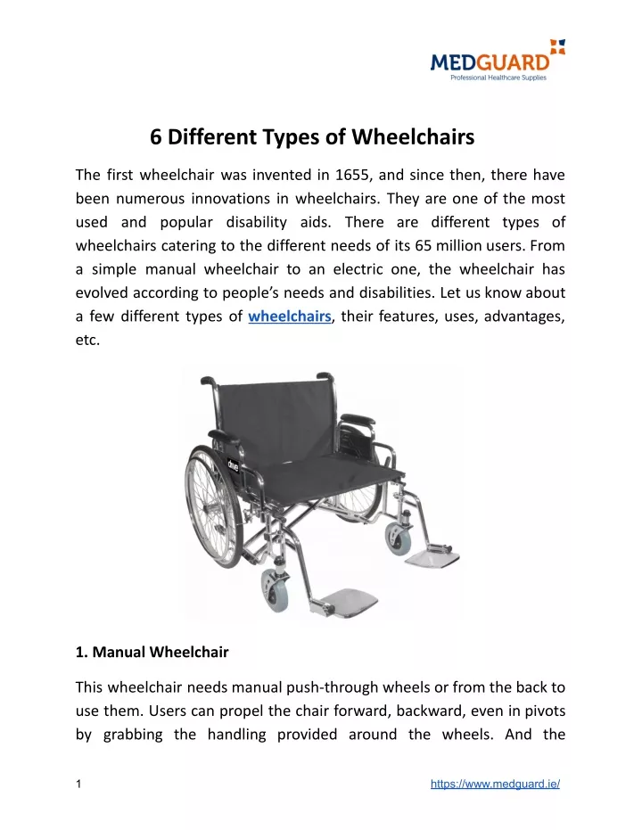 6 different types of wheelchairs