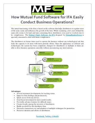 how mutual fund software for ifa easily conduct