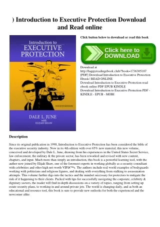 ^READ) Introduction to Executive Protection Download and Read online