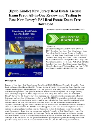 (Epub Kindle) New Jersey Real Estate License Exam Prep All-in-One Review and Testing to Pass New Jersey's PSI Real Estat