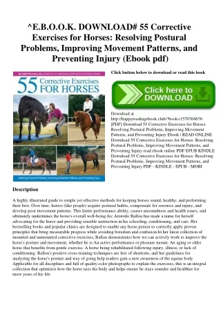 ^E.B.O.O.K. DOWNLOAD# 55 Corrective Exercises for Horses Resolving Postural Problems  Improving Movement Patterns  and P
