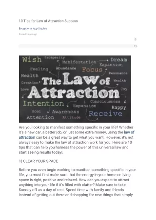 10 tips for law of attraction success