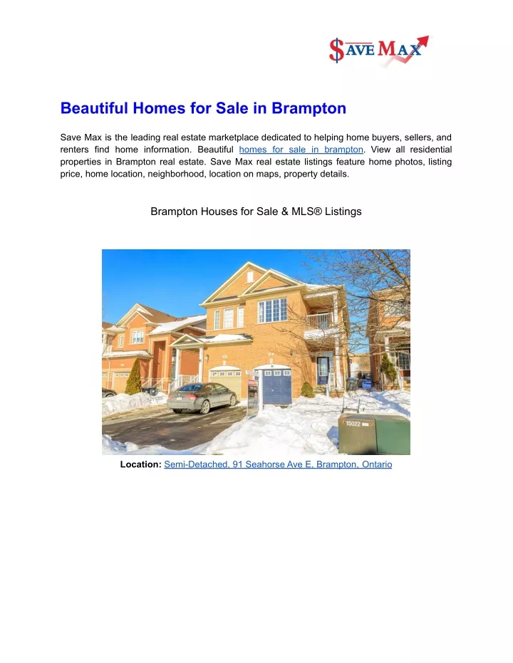 beautiful homes for sale in brampton