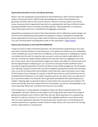 step by step instructions to use a free bitcoin
