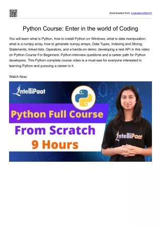 Python Course: Enter in the world of Coding