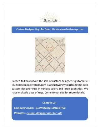 Custom Designer Rugs For Sale | Illuminatecollectiverugs.com