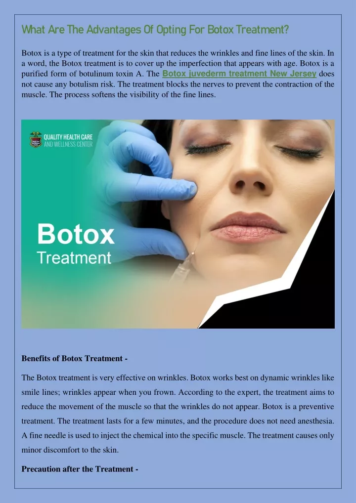 what are the advantages of opting for botox