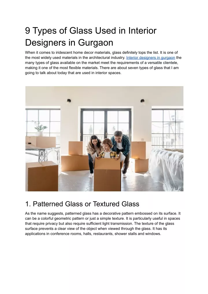 9 types of glass used in interior designers