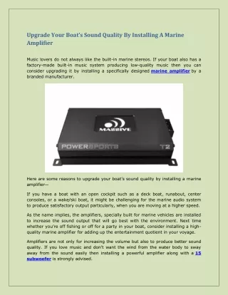 upgrade your boat s sound quality by installing