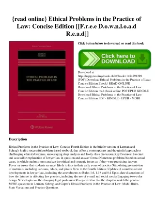 {read online} Ethical Problems in the Practice of Law Concise Edition [[F.r.e.e D.o.w.n.l.o.a.d R.e.a.d]]