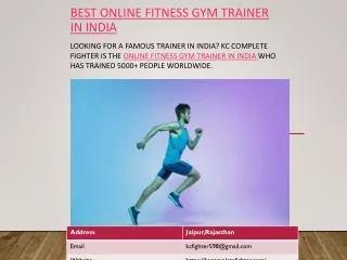 Best Online Fitness Gym Trainer in India
