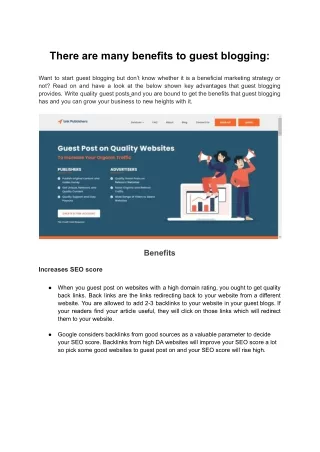 there are many benefits to guest blogging