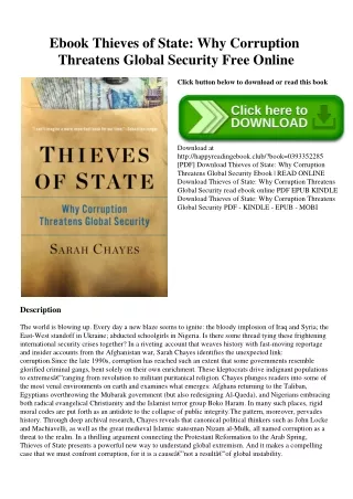 Ebook Thieves of State Why Corruption Threatens Global Security Free Online