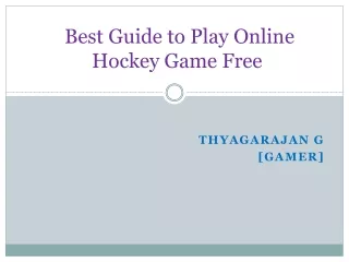 Guide to Play Hockey game Free