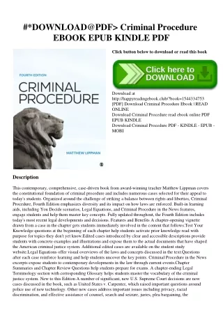 #DOWNLOAD@PDF Criminal Procedure EBOOK EPUB KINDLE PDF