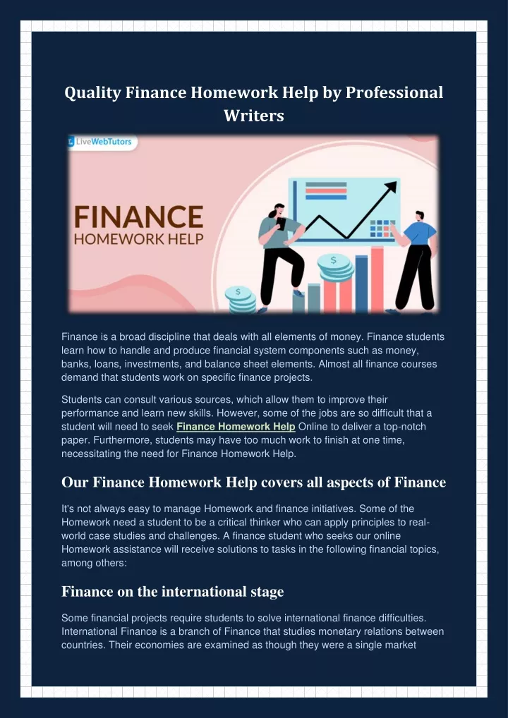 quality finance homework help by professional