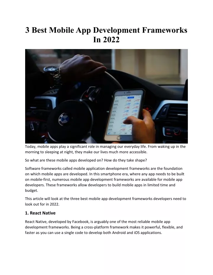 3 best mobile app development frameworks in 2022