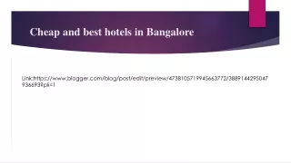 Cheap and best hotels in Bangalore