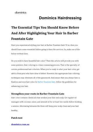 The Essential Tips You Should Know Before And After Highlighting Your Hair In Barber Fountain Gate