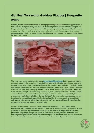 terracotta goddess plaques