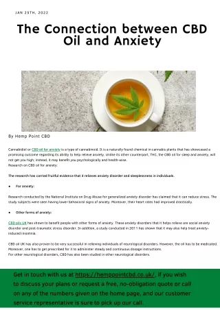 The Connection between CBD Oil and Anxiety