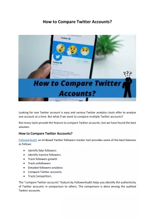 How to compare twitter accounts?