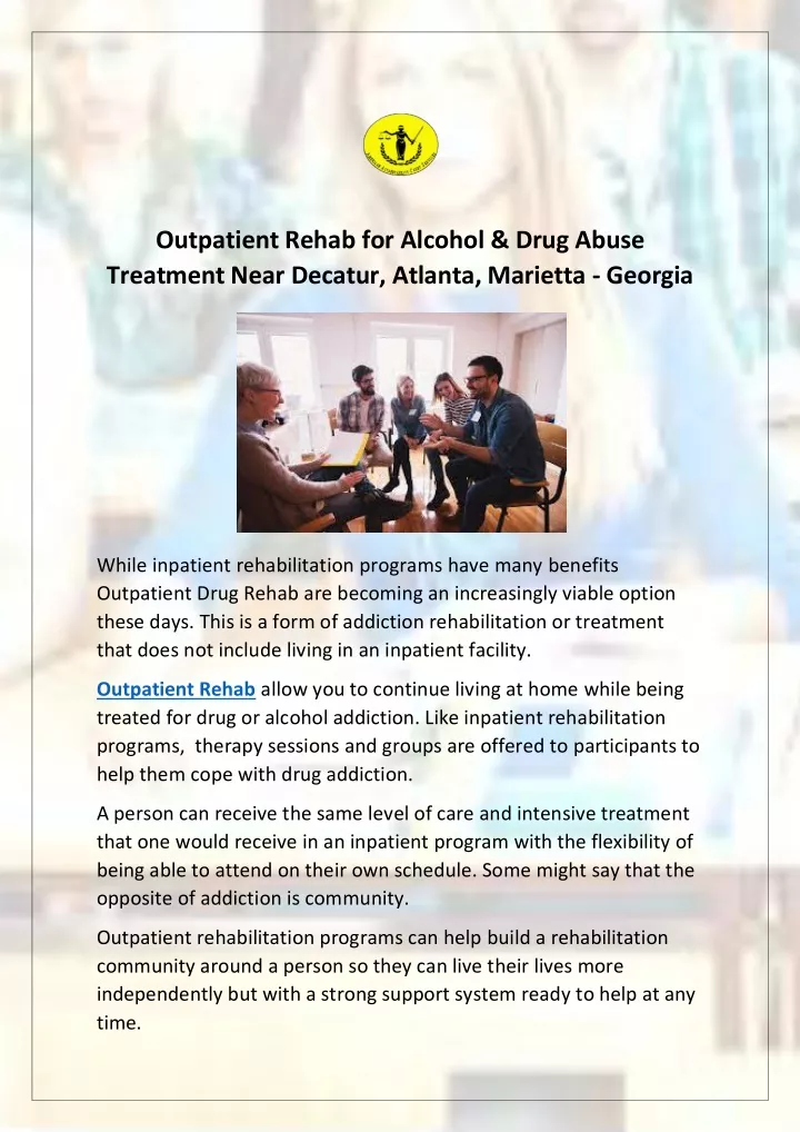 outpatient rehab for alcohol drug abuse treatment