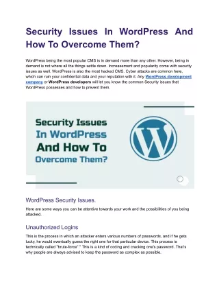 Security Issues In WordPress And How To Overcome Them_ .docx