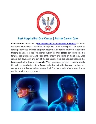 Best Hospital For Oral Cancer - Rohtak Cancer Care
