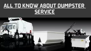 All to Know About Dumpster Service