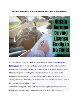 wie bekomme ich einfach einen deutschen