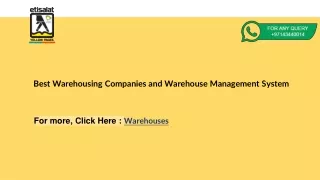 Best Warehousing Companies and  Warehouse Management System